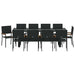Set de masă pentru grădină 11 pcs Negru Rattan poli - WALTI WALTI