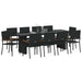 Set de masă pentru grădină 11 pcs Negru Rattan poli - WALTI WALTI