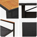 Set de masă pentru grădină 11 pcs Negru poliratan - WALTI WALTI
