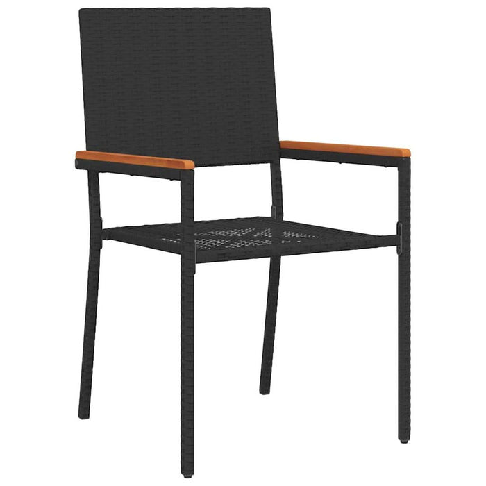 Set de masă pentru grădină 11 pcs Negru poliratan - WALTI WALTI