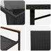 Set de masă pentru grădină 7 pcs Negru 190 x 80 x 75 cm - WALTI WALTI