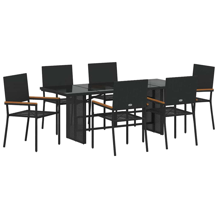 Set de masă pentru grădină 7 pcs Negru 190 x 80 x 75 cm - WALTI WALTI