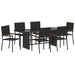 Set de masă pentru grădină 7 pcs Negru 190 x 80 x 75 cm - WALTI WALTI