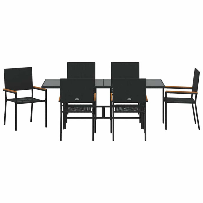 Set de masă pentru grădină 7 pcs Negru 190 x 80 x 75 cm - WALTI WALTI