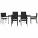 Set de masă pentru grădină 7 pcs Negru 190 x 80 x 75 cm - WALTI WALTI