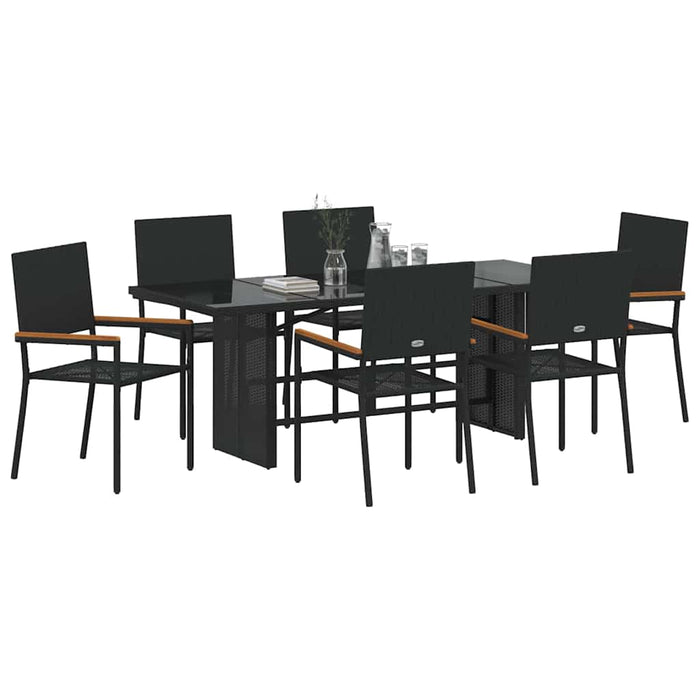 Set de masă pentru grădină 7 pcs Negru 190 x 80 x 75 cm - WALTI WALTI
