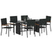 Set de masă pentru grădină 7 pcs Negru 190 x 80 x 75 cm - WALTI WALTI