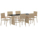 Set de masă pentru grădină 7 pcs Bej 190 x 80 x 75 cm poliratan - WALTI WALTI