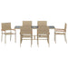 Set de masă pentru grădină 7 pcs Bej 190 x 80 x 75 cm poliratan - WALTI WALTI