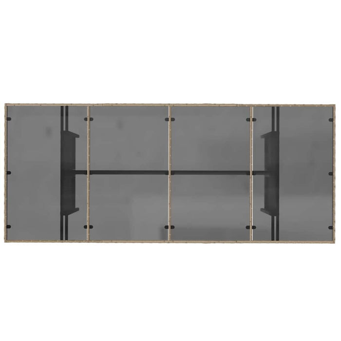 Set de masă pentru grădină 7 pcs Bej 190 x 80 x 75 cm poliratan - WALTI WALTI