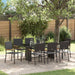 Set de masă pentru grădină 9 pcs Negru 190 x 80 x 75 cm - WALTI WALTI