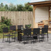 Set de masă pentru grădină 9 pcs Negru 190 x 80 x 75 cm - WALTI WALTI