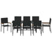 Set de masă pentru grădină 9 pcs Negru 190 x 80 x 75 cm - WALTI WALTI