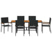 Set de masă pentru grădină 7 pcs Negru și Maro 190 x 80 x 75 cm - WALTI WALTI