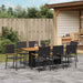 Set de masă pentru grădină 9 pcs Negru și Maro 190 x 80 x 75 cm - WALTI WALTI