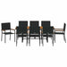 Set de masă pentru grădină 9 pcs Negru și Maro 190 x 80 x 75 cm - WALTI WALTI