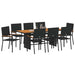 Set de masă pentru grădină 9 pcs Negru și Maro 190 x 80 x 75 cm - WALTI WALTI