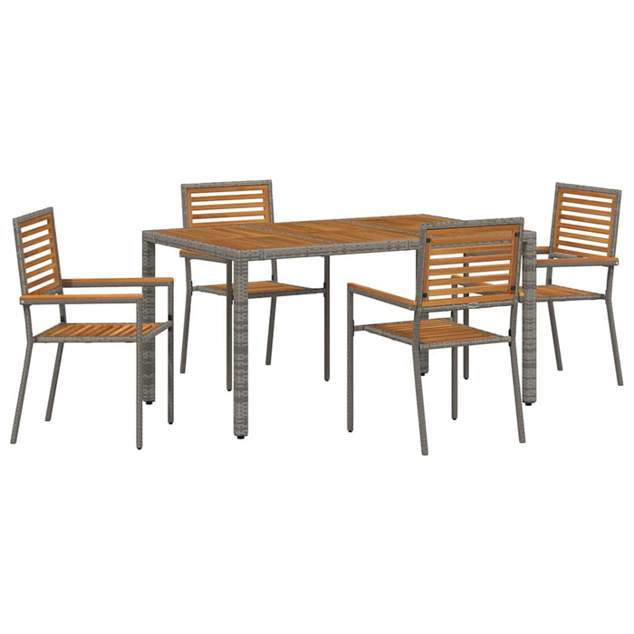 Set de masă pentru grădină 5 pcs Gri și Brown poliratan - WALTI WALTI