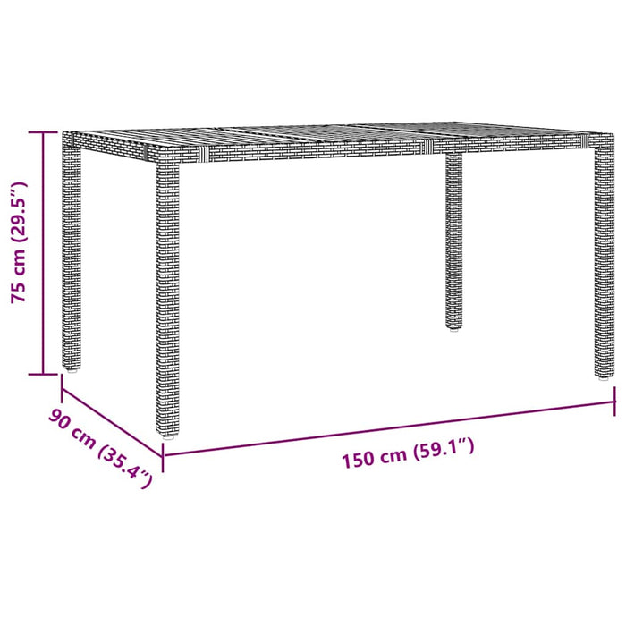 Set de masă pentru grădină 5 pcs Gri și Brown poliratan - WALTI WALTI