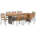 Set de masă pentru grădină 9 pcs Gri și Brown poliratan - WALTI WALTI