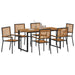 Set de masă pentru grădină 7 pcs Negru Lemn Solid de Acacia - WALTI WALTI