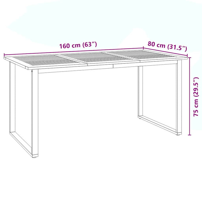 Set de masă pentru grădină 7 pcs Negru Lemn Solid de Acacia - WALTI WALTI