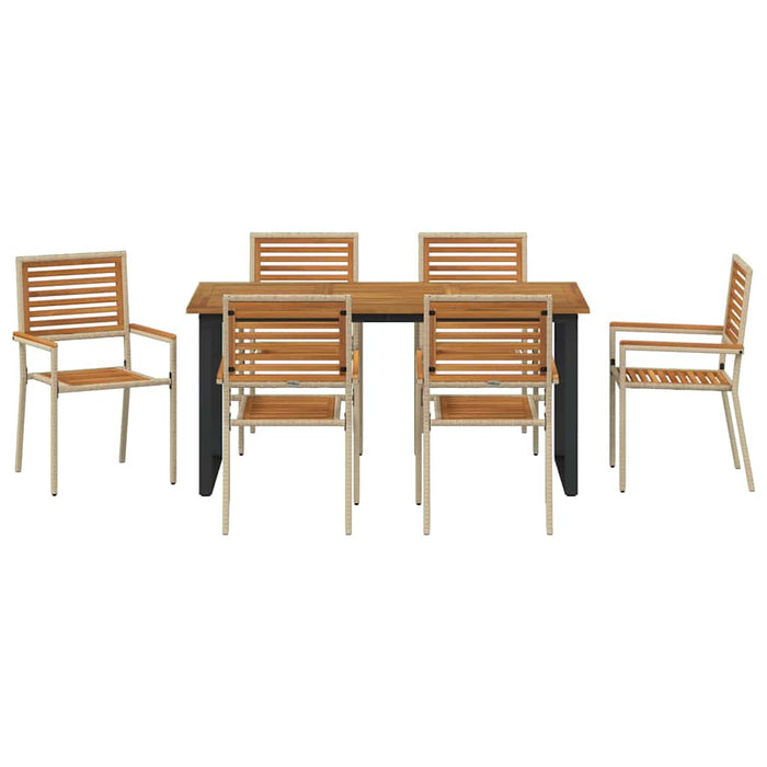 Set de masă pentru grădină 7 pcs Bej Lemn Solid de Acacia - WALTI WALTI