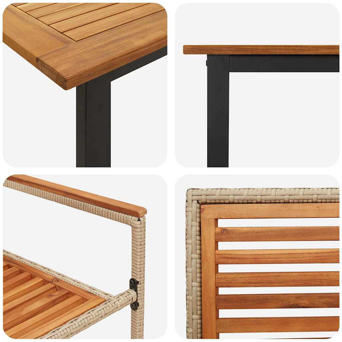 Set de masă pentru grădină 7 pcs Bej Lemn Solid de Acacia - WALTI WALTI