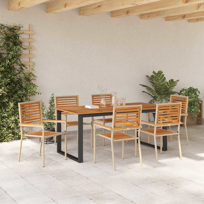 Set de masă pentru grădină 7 pcs Bej Lemn Solid de Acacia - WALTI WALTI