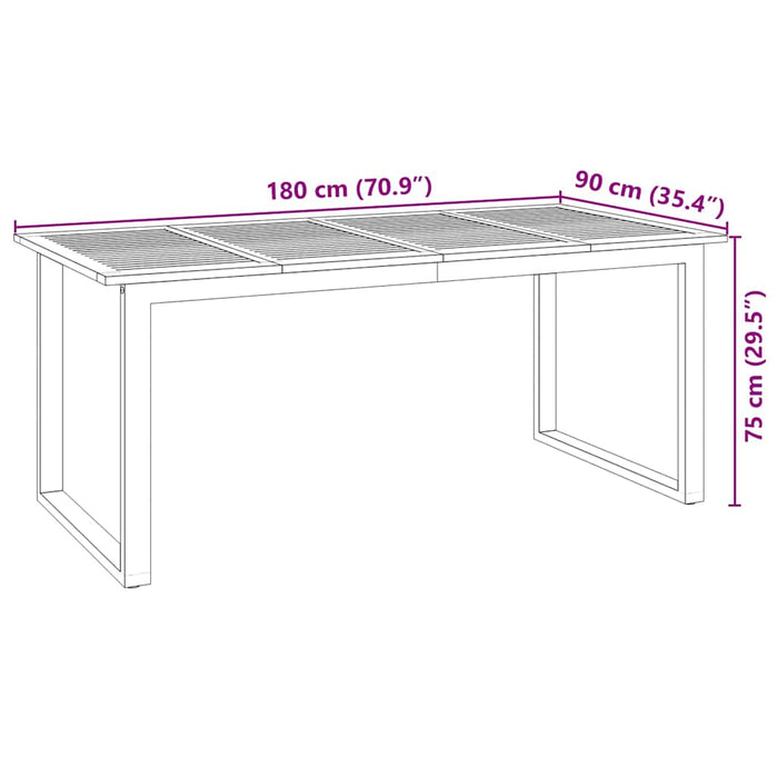 Set de masă pentru grădină 7 pcs Bej Lemn Solid de Acacia - WALTI WALTI