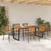 Set de masă pentru grădină 7 pcs Negru Lemn Solid de Acacia - WALTI WALTI