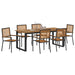 Set de masă pentru grădină 7 pcs Negru Lemn Solid de Acacia - WALTI WALTI