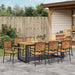 Set de masă pentru grădină 9 pcs Negru Lemn Solid de Acacia - WALTI WALTI