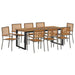 Set de masă pentru grădină 9 pcs Gri Lemn Solid de Acacia - WALTI WALTI
