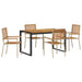 Set de masă pentru grădină 5 pcs Bej 140 x 80 x 75 cm poliratan - WALTI WALTI