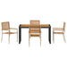Set de masă pentru grădină 5 pcs Bej 140 x 80 x 75 cm poliratan - WALTI WALTI