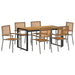 Set de masă pentru grădină 7 pcs Gri și Brown poliratan - WALTI WALTI
