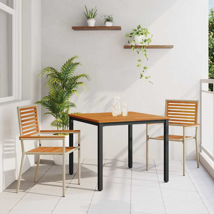 Set de masă pentru grădină 3 pcs Bej și Maro poliratan - WALTI WALTI