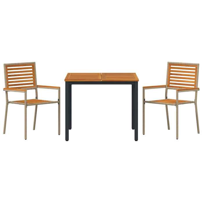 Set de masă pentru grădină 3 pcs Bej și Maro poliratan - WALTI WALTI