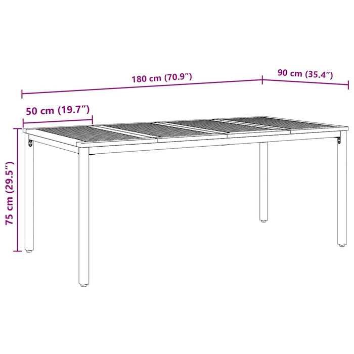 Set de masă pentru grădină 7 pcs Negru și Maro poliratan - WALTI WALTI
