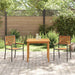 Set masă grădină 3 pcs Negru 85 x 85 x 74 cm Metal și Lemn - WALTI WALTI