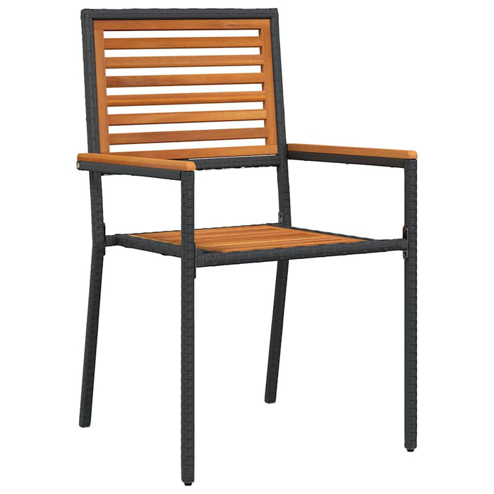 Set masă grădină 3 pcs Negru 85 x 85 x 74 cm Metal și Lemn - WALTI WALTI