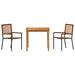 Set masă grădină 3 pcs Negru 85 x 85 x 74 cm Metal și Lemn - WALTI WALTI