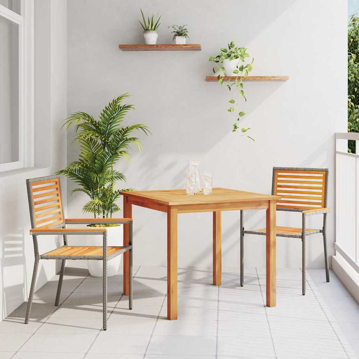 Set Mese Grădină 3 pcs Gri 85 x 85 x 74 cm Lemn și metal - WALTI WALTI
