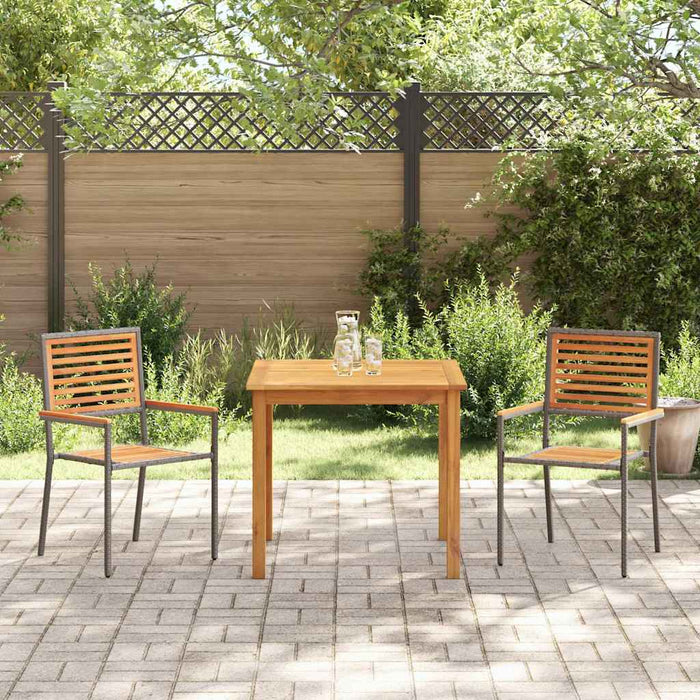 Set Mese Grădină 3 pcs Gri 85 x 85 x 74 cm Lemn și metal - WALTI WALTI