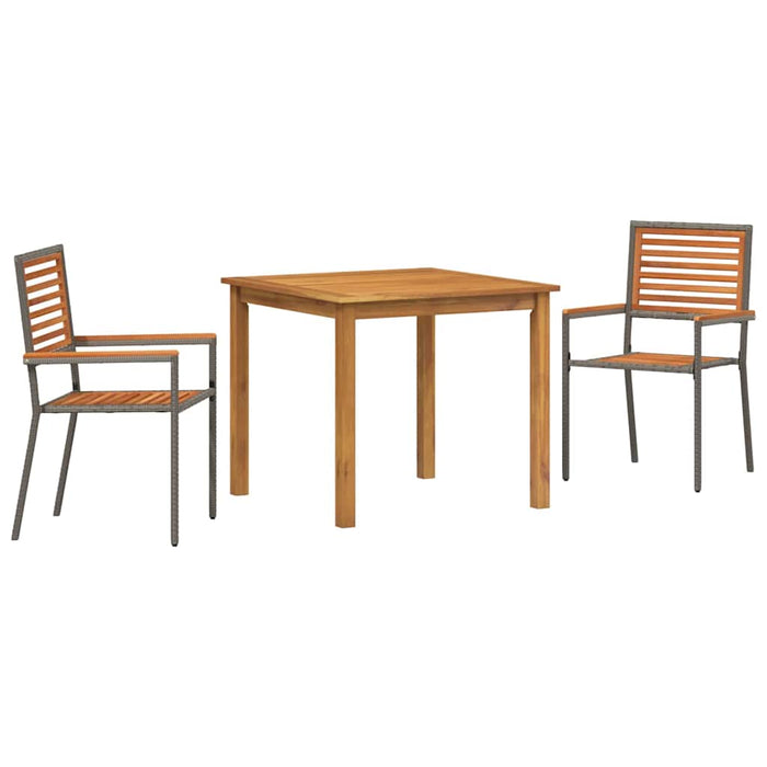 Set Mese Grădină 3 pcs Gri 85 x 85 x 74 cm Lemn și metal - WALTI WALTI