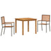Set Mese Grădină 3 pcs Gri 85 x 85 x 74 cm Lemn și metal - WALTI WALTI