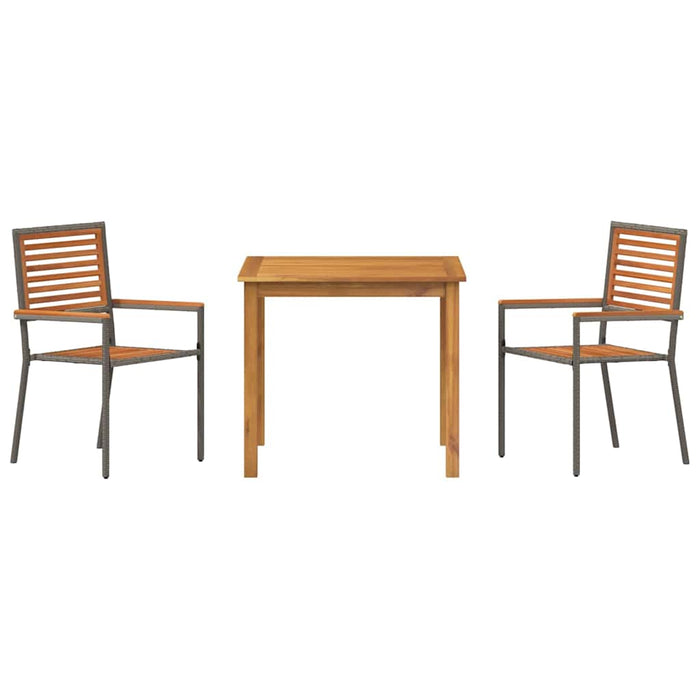 Set Mese Grădină 3 pcs Gri 85 x 85 x 74 cm Lemn și metal - WALTI WALTI