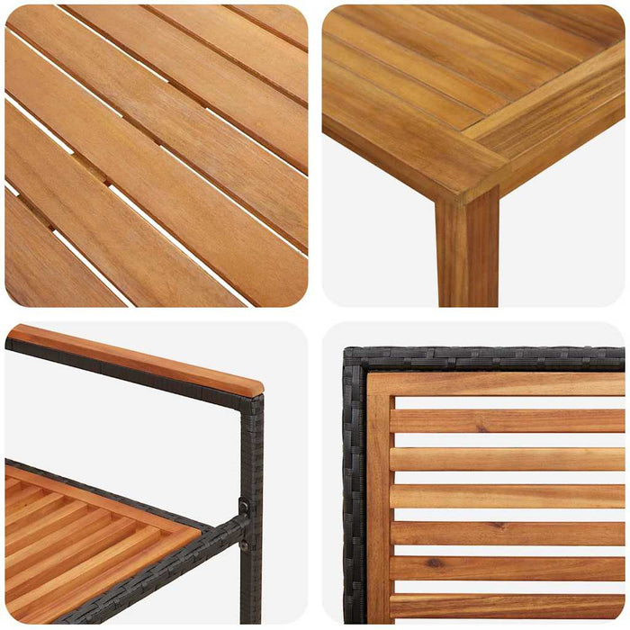 Set de Masă pentru Grădină 5 pcs Negru 85 x 85 x 74 cm - WALTI WALTI