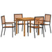 Set de Masă pentru Grădină 5 pcs Negru 85 x 85 x 74 cm - WALTI WALTI